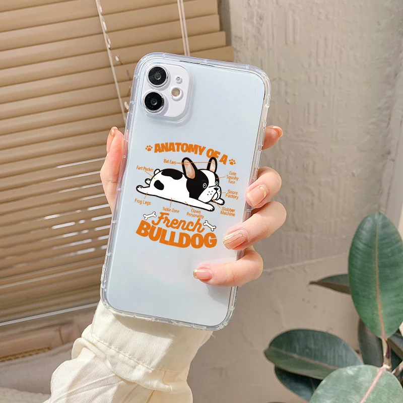 Pug Dog French Bulldog Shockproof Phone Case for IPhone 12 11 13 Pro Max 14 8 7Plus X XR XS MAX Couple Lover Friends Cover Coque
