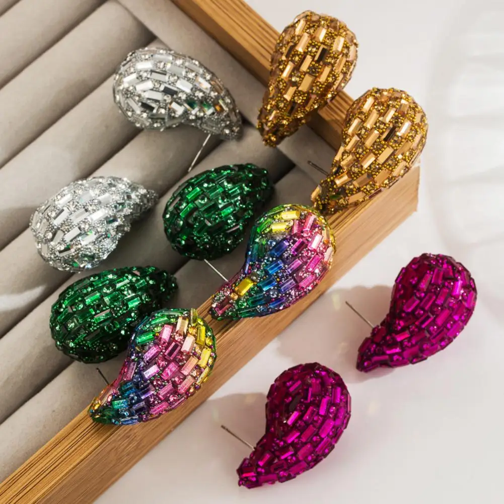 Серьги со стразами легкие серьги красочные в форме байки для женщин градиентные