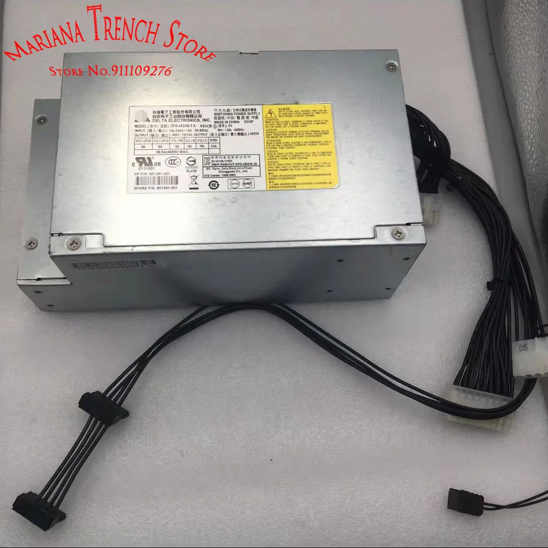 DPS-465AB-3 A для HP Z4 G4 блок питания для настольной рабочей станции 465 Вт 90% эффективный с 0 адаптерами питания графики 851381-001
