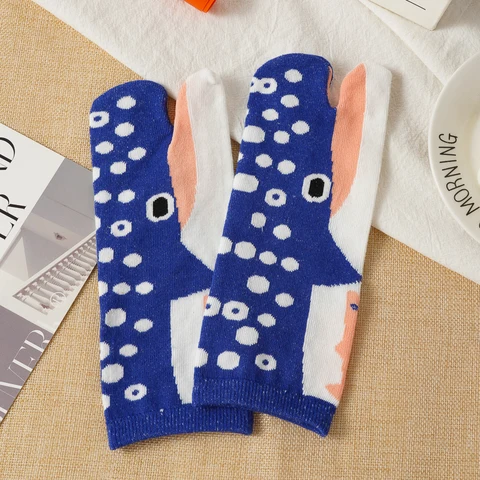 Женские носки ZENGTOU с принтом акулы и кита