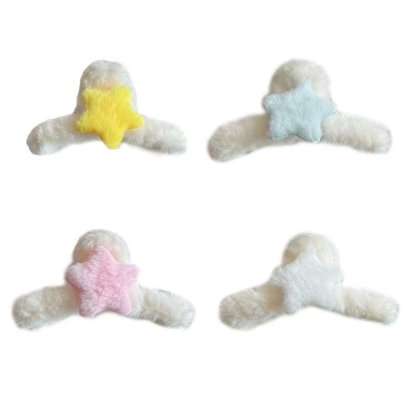 

MXMB Furry Hair Claw Clip Barrettes Non-Slip Hair Clamps Ponytail Holder
