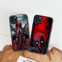 bandai marvel superhero deadpool phone case for iphone 13 12 11 pro max mini xs 8 7 plus x se 2020 xr matte transparent cover