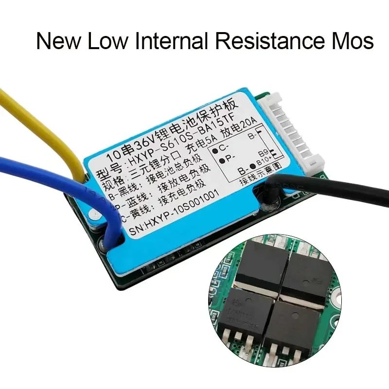 Фото HeltecBMS 6S 7S 8S 9S 10S BMS 36V 15A 20A Защитная плата 3,7 В 18650 литиевая батарея с контролем температуры/двигателем электрического велосипеда BMS №3