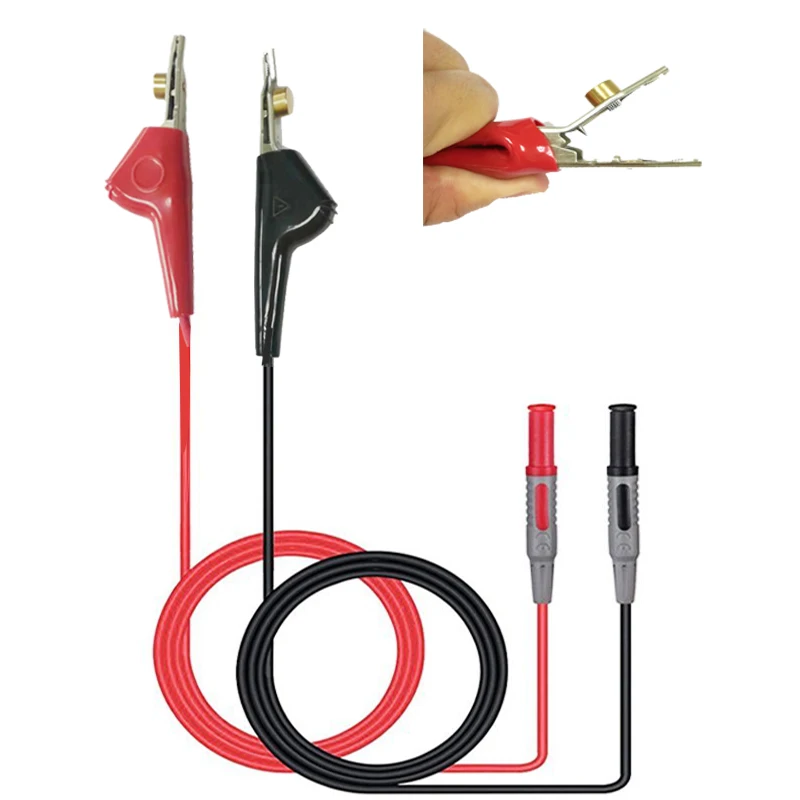 

Кабель мультиметра, инструмент, детали, аксессуары, 4 мм, Банановый штекер, безопасный и неразрушающий провод, прокол, зажим типа крокодил