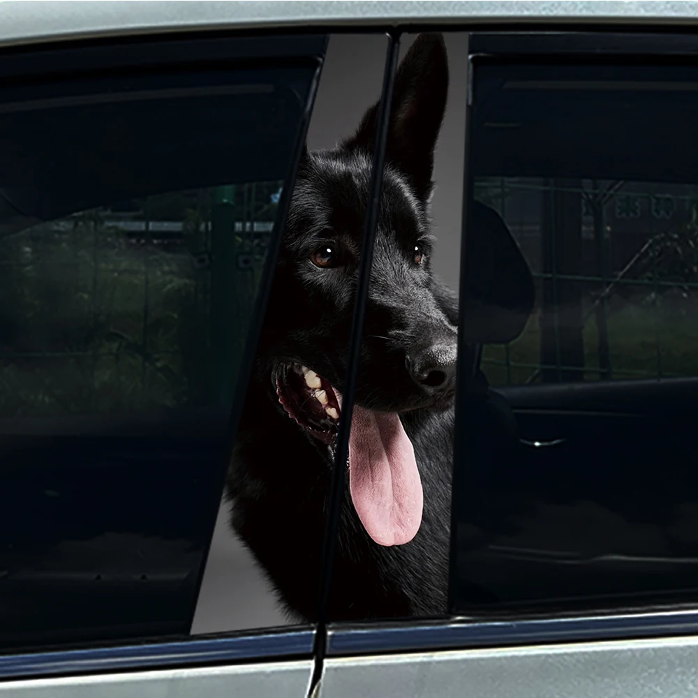 

1/2 шт., немецкий доберман, пинчер, овчарка, автомобильные наклейки, сделай сам, автомобильная крышка B-стойки, царапины, водонепроницаемые, прочные, авто наклейки для домашних животных