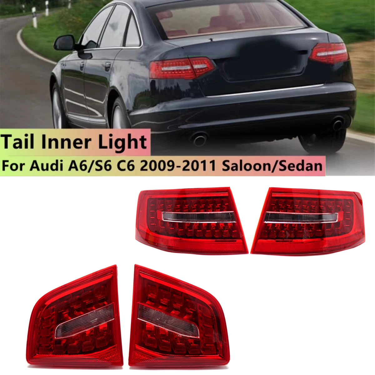 

Светодиодные Задние Фонари Для Audi A6 C6 S6 RS6 (2009-2011) — Стоп-сигнал, Задний Указатель Поворота, Красный Цвет, Материал...