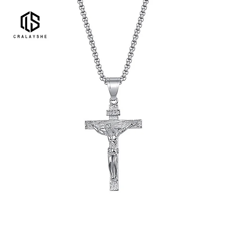 

Fashion Hip Hop Men Jewelry Classic Chains Jesus Cross Necklace Pendants Stainless Steel Free Shipping Items Christmas Gift
