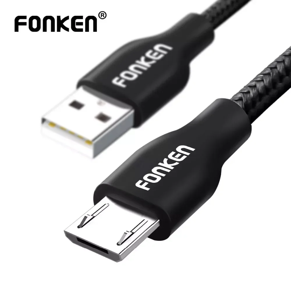 

Micro USB Quick Charger Max 2.4A Charging Cord Nylon braided Wire Android Mobile Data Cables