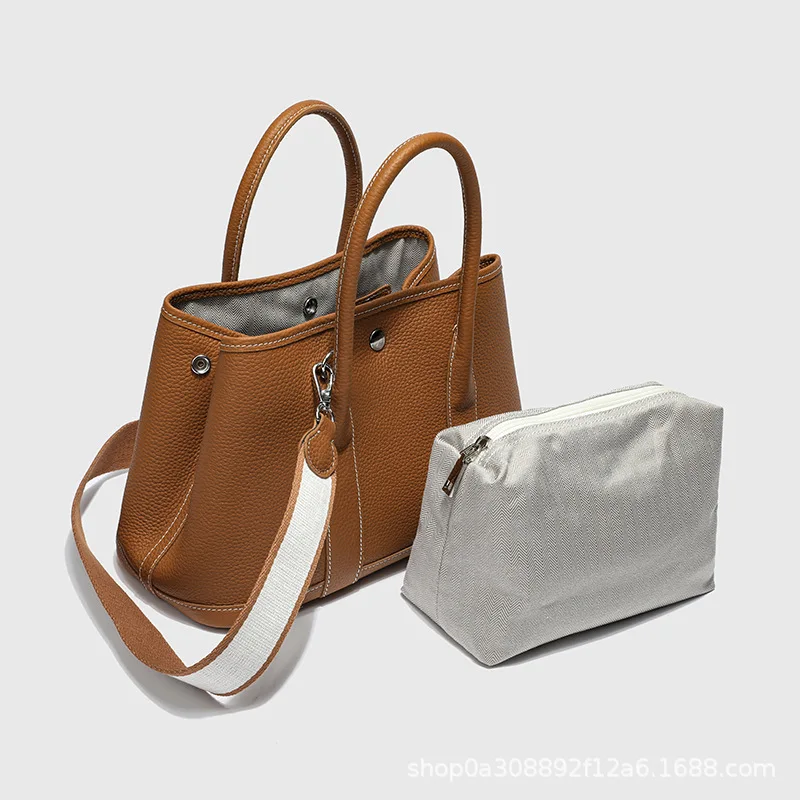 

New leather garden bag fashion cowhide women's bag all-match large-capacity ladies handbag pure leather tote bag messenger bag