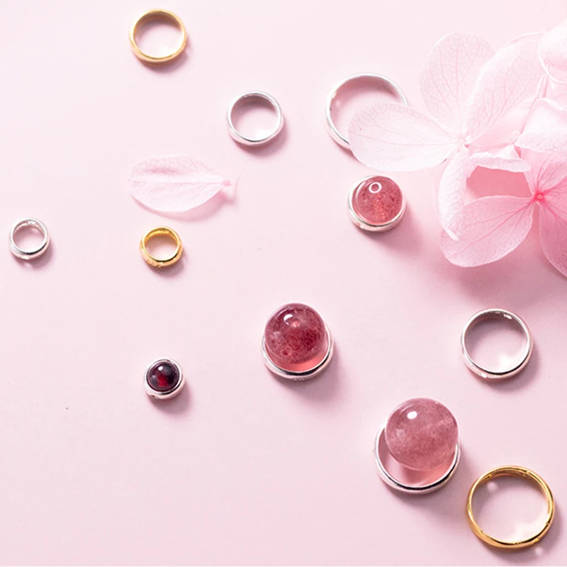 2 шт./партия круглые бусины-разделители из серебра 925 пробы 6-12 мм