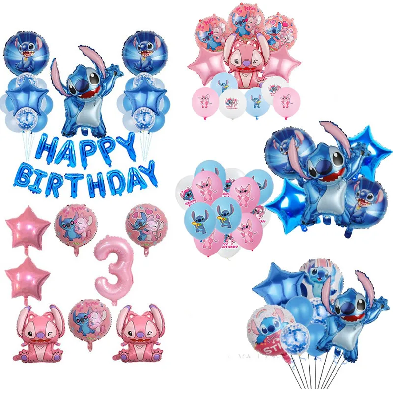

Lilo & Stitch Cartoon Kawaii Stitch Aluminum Film Home Party Balloon Set Children's Toy Birthday Party Theme Decorated Balloon