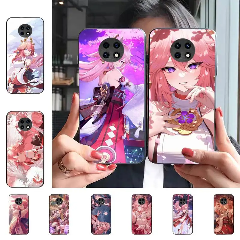 

YNDFCNB Yae Miko Genshin Impact Phone Case for Samsung S20 lite S21 S10 S9 plus for Redmi Note8 9pro for Huawei Y6 cover