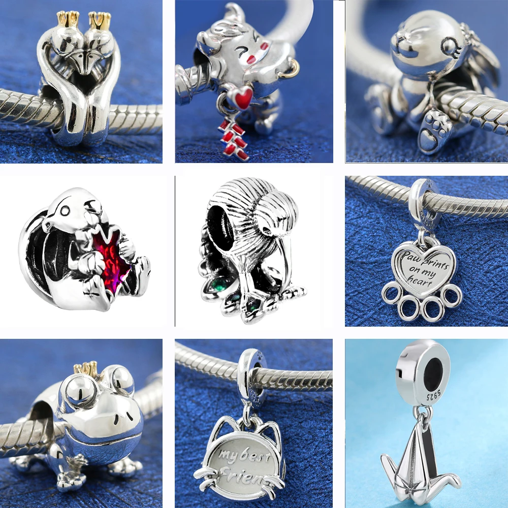 

Шарм-бусина Mybeboa из серебра 925 пробы в виде милого медведя, белки