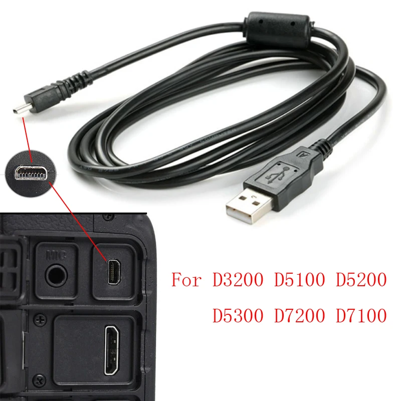 

10pcs Usb Data Cable Camera Data Pictures Video Sync Transfer Cables 8pin 150cm for Nikon Olympus Pentax Sony Panasonic Sanyo