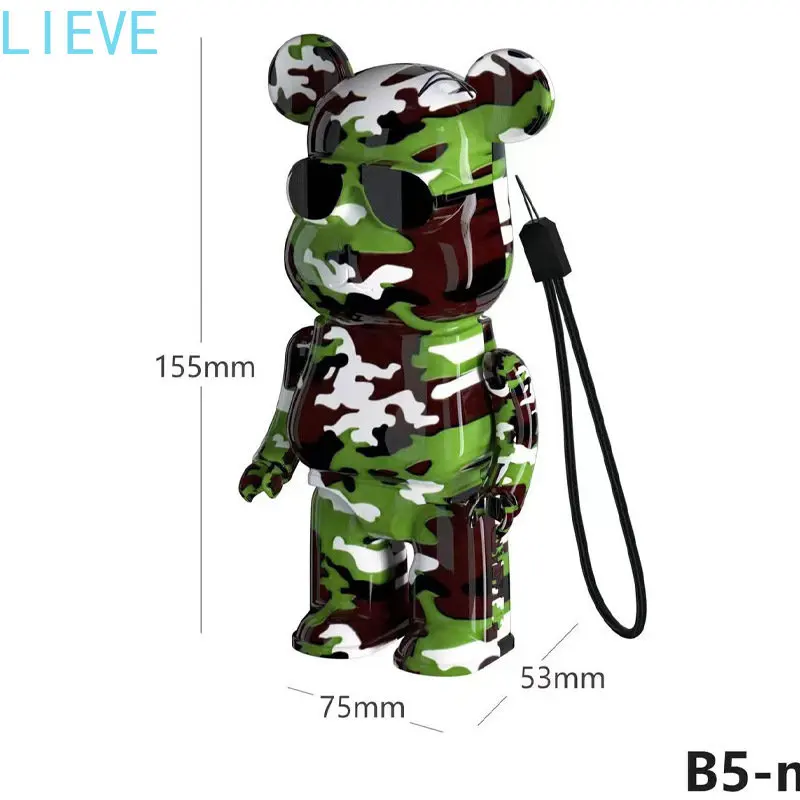 

B5mini Violent Bear Graffiti Bluetooth Audio Doll Key Chain Pendant Esports Game Wireless Speaker