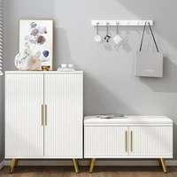 White Gold Cabinet Home Storage Shoe Cabinet Porch Shoe Changing Stool Cabinets Eentrence Door Rack Organizer Home Furniture L