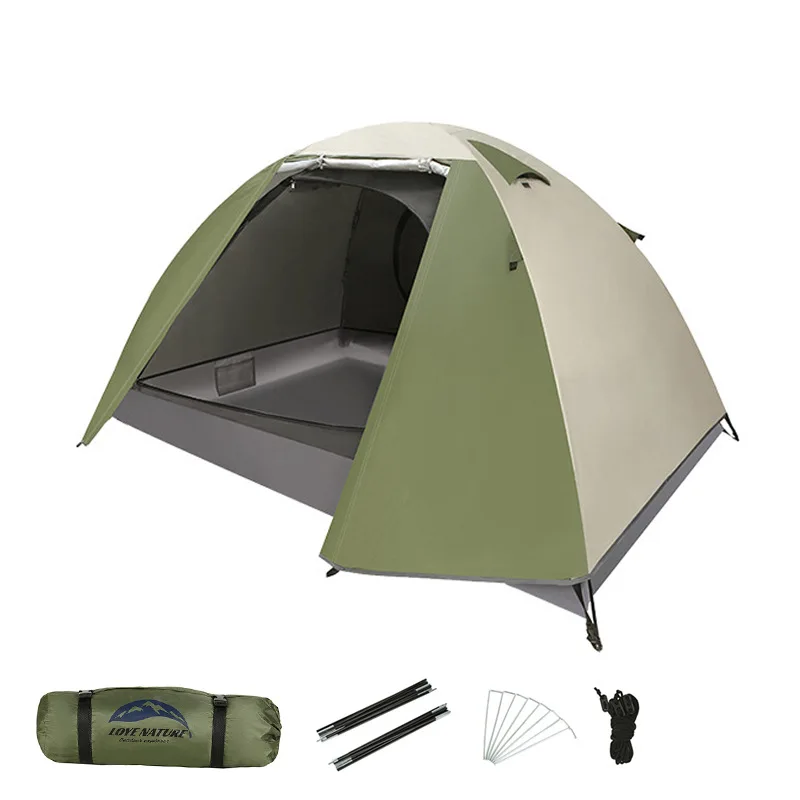

Camping Tent Outdoor Double People Thickened Rain-proof Double-layer Camping Tent Portable Beach Sunscreen Manual Tent