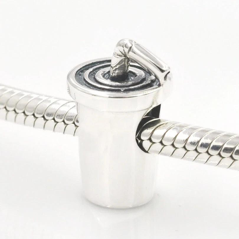Соломенная чашка W Brand Cola серебряные бусины 925 пробы Подходит для Pandora шармы
