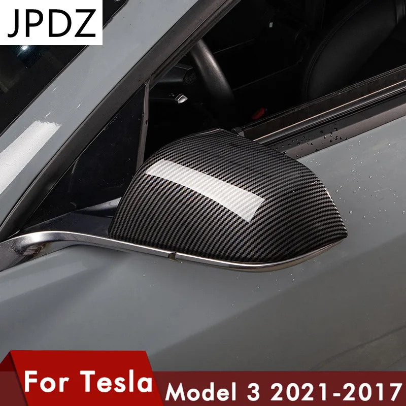

New Model3 Car Side Mirror Cover For Tesla Model 3 2021 Accessories Mirror Cover ABS Carbon Fibre For Tesla Model Three