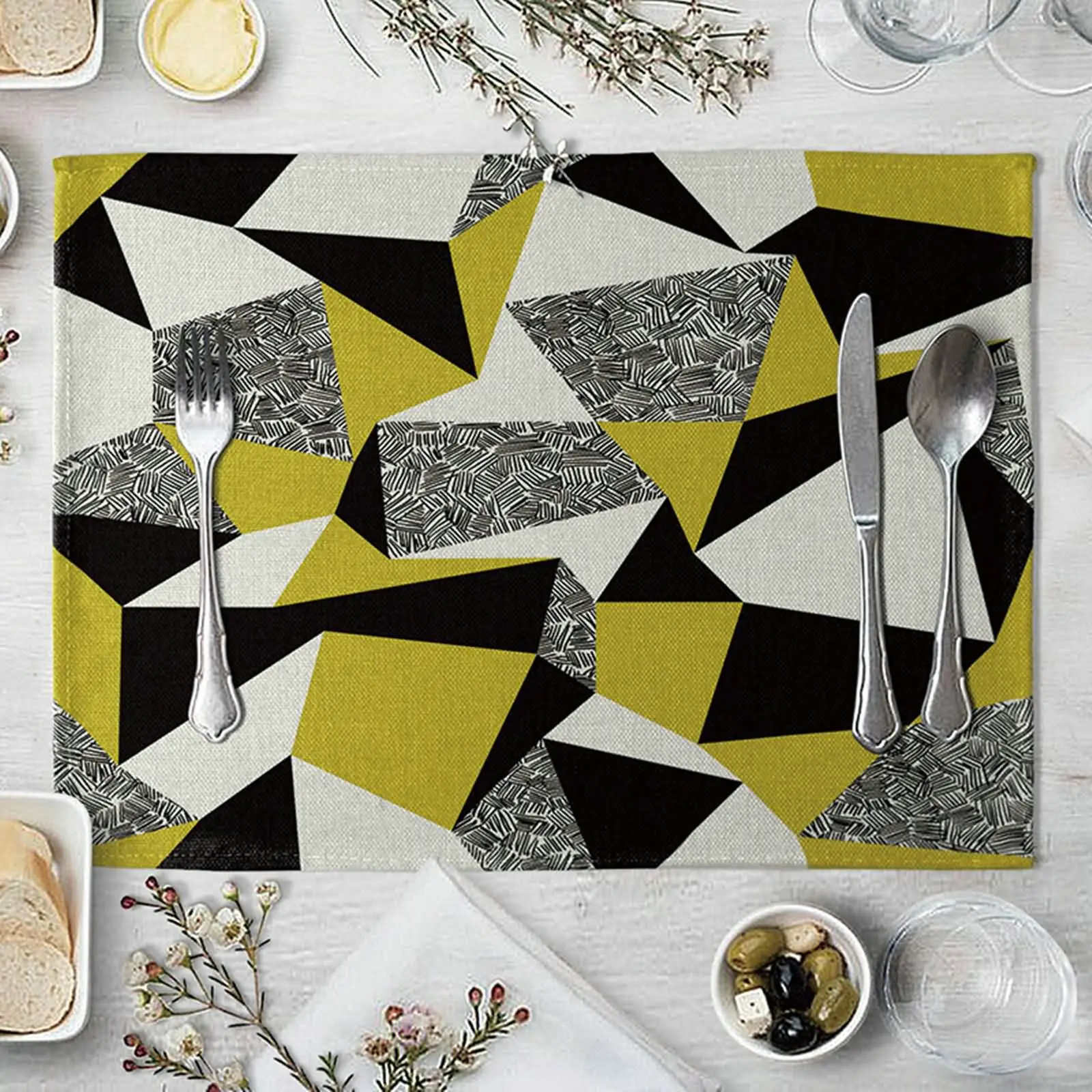 

Набор хлопковых салфеток, желтые, черные, серые, 2 А, квадратные салфетки для стола, набор итальянских хлопковых планшетов