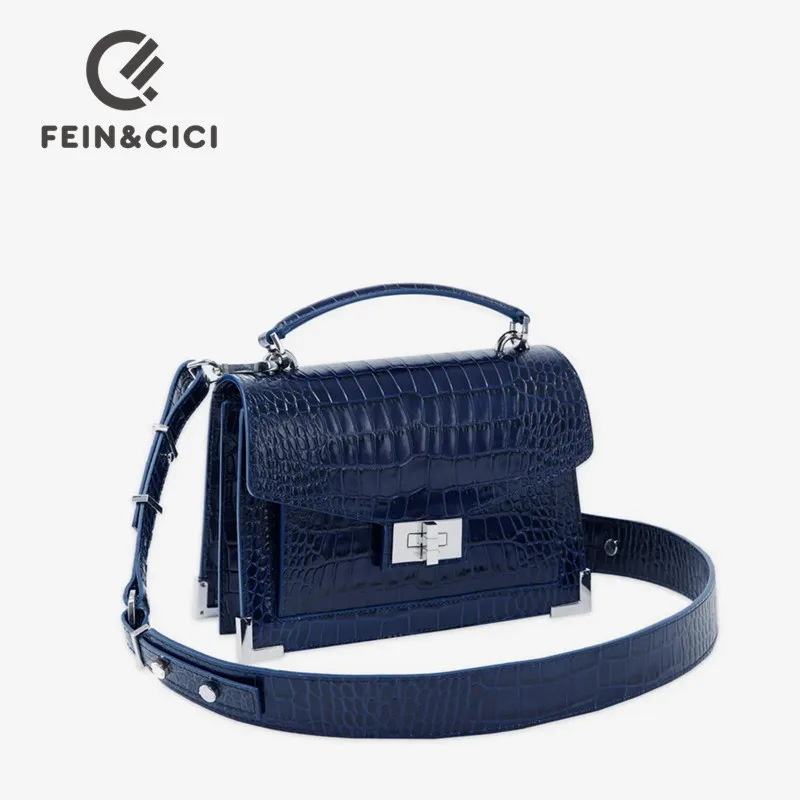 

Designer red flap shoulder bag women elegent alligator crocodile print blue box crossbody messenger bag 2022 spring new