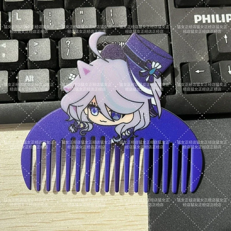 

Game Genshin Impact Funny Scaramouche Focalors Hair Brush Cosplay Comb Anti-static Hairdressing Portable Makeup Comb Accessaries