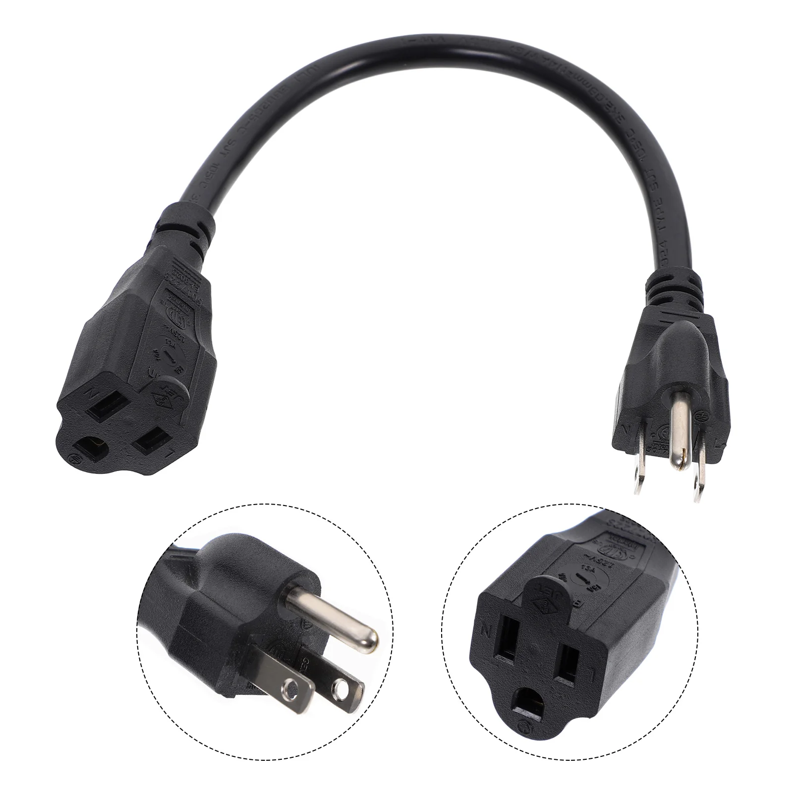 

Power Extension Cord Electric Outlet Workshop Small Cable Replacement Cords Rubber 14A 3 Prong