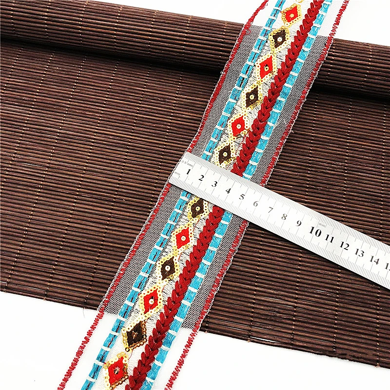 6 см Широкий Этнический Стиль Алмазная вышивка блестки кружево ручной работы