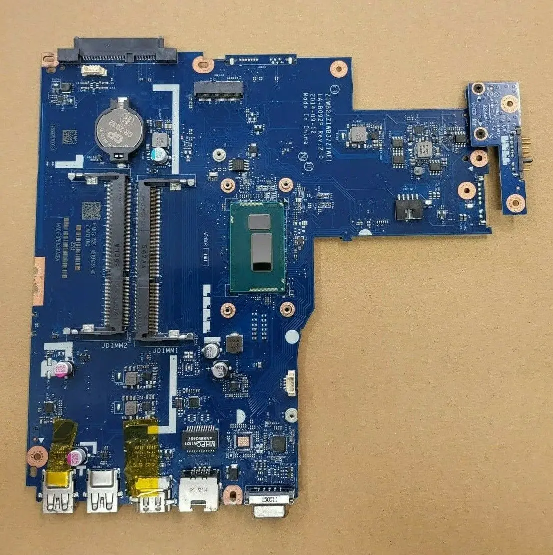 

FOR Lenovo IdeaPad 305-15IHW Motherboard ZIWB2 ZIWB3 ZIVE1 LA-B092P W i3-4005U