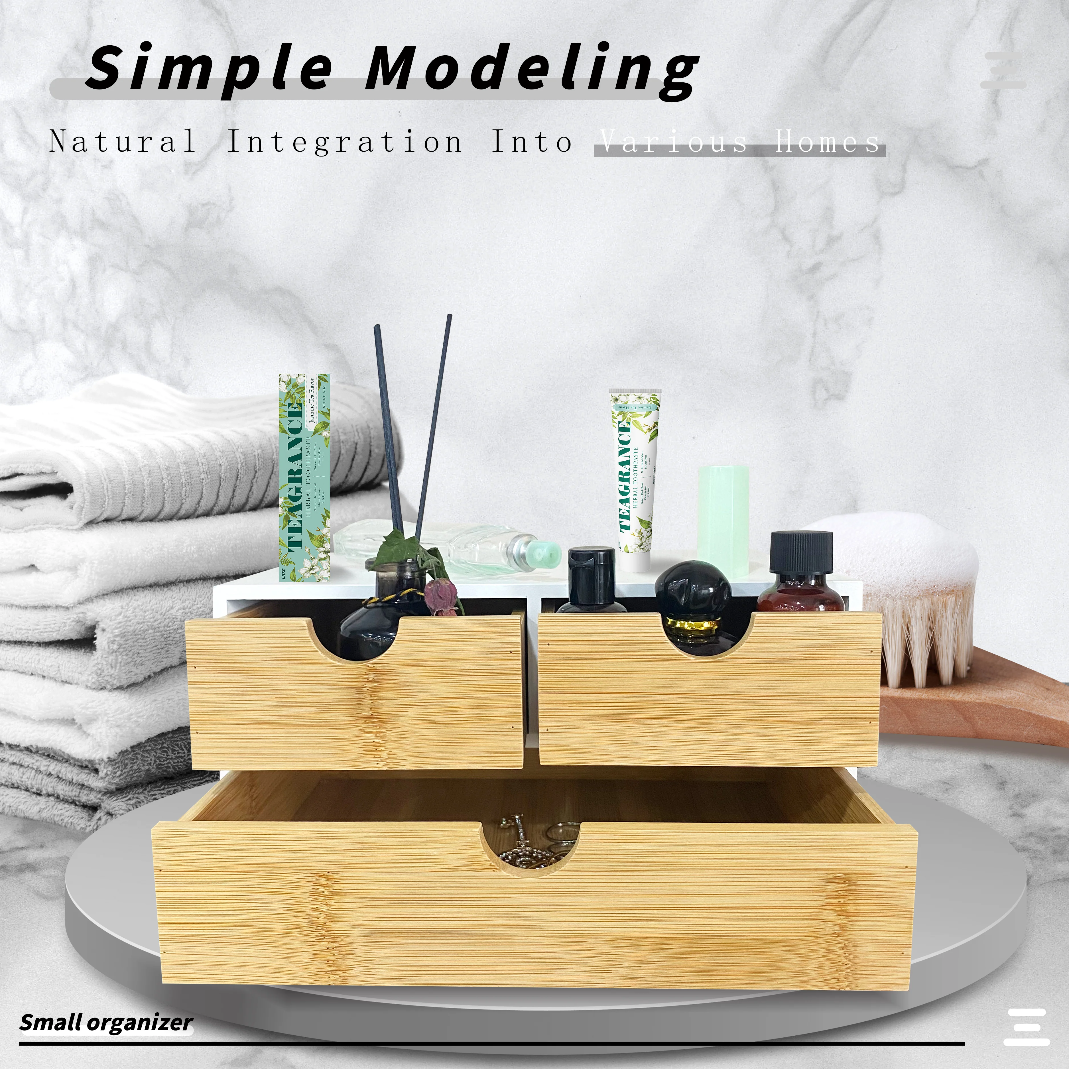 

Bamboo Wooden Desktop Storage Box Toy Miscellaneous Storage Basket Cosmetic Storage Office Stationery Storage Box