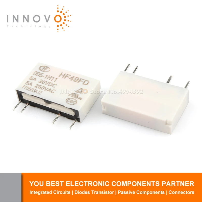 5 шт./лот HF49FD-005-1H11 HF49FD-012-1H11 HF49FD-024-1H11 4-контактное электромагнитное реле новый