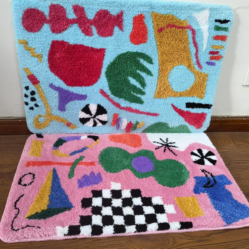 

High quality Cartoon Graffiti Carpet Soft Tufting Rugs Rectangle Bedside Kids Mats Living Room Anti Slip Washroom Floor Mat