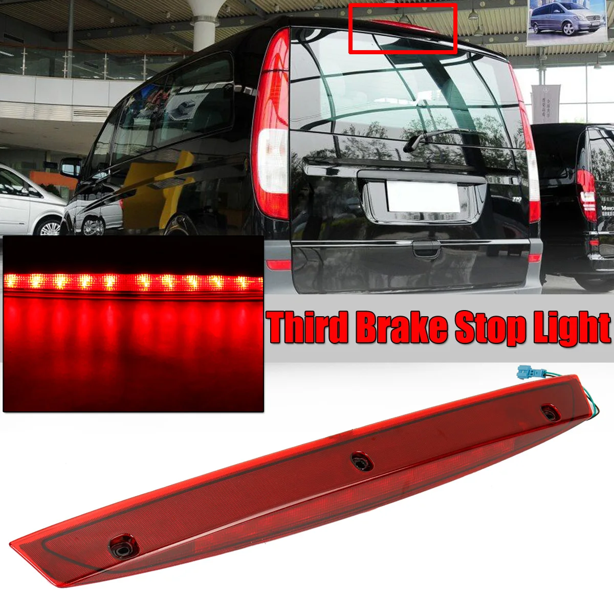 

3rd Rear Third Brake Light High Mount Car Tail Light Stop Lamp For Mercedes For Benz Vito Viano W639 A6398200056 6398200056