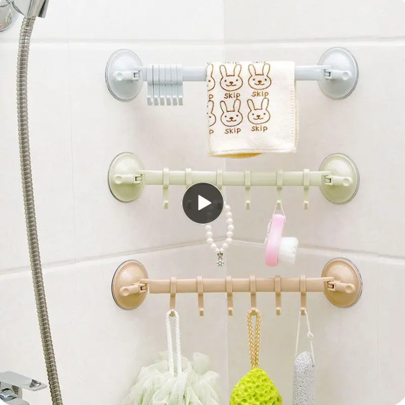 

Suction Cup Type 6 Hook Kitchen Bathroom Flower Wine Shower Nozzle Nail-free Seamless Multi-purpose Stainless Steel Hook