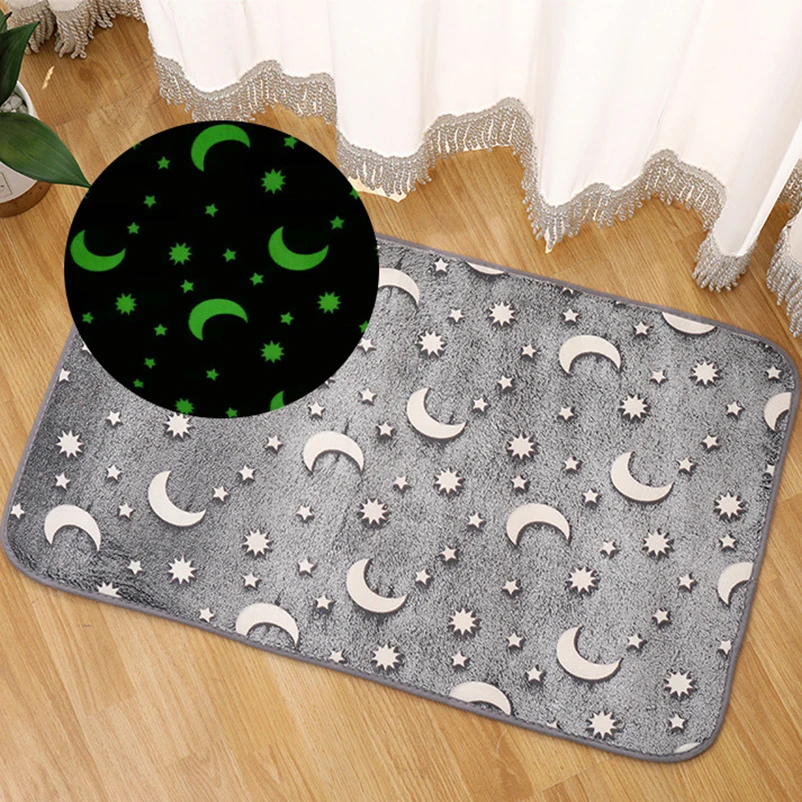 

Luminous Anti-Slip Door Mat For Bathroom And Toilet Floor Rug Children Home Entrance House Bedroom Flannel Bedside Carpet