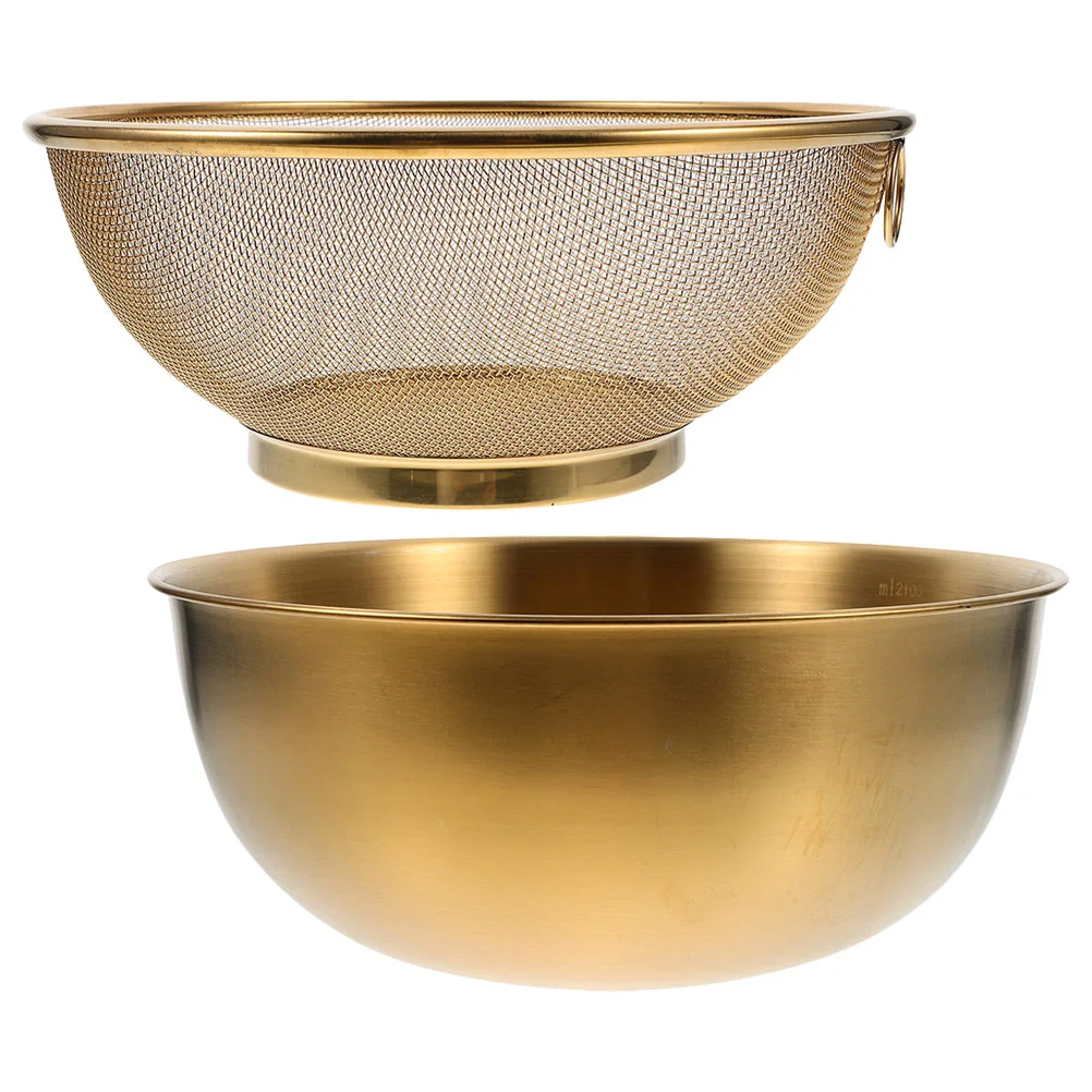 

Mesh Colander Strainer Fine Filter Basket Bowl Fruits Washing Stainless Steel Rice Drainer Food