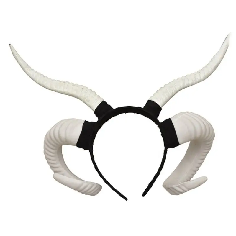 

Gothic Punk Women Antelope Sheep Horn Headband Forest Animal Cosplay Hair Hoop H Drop Shipping