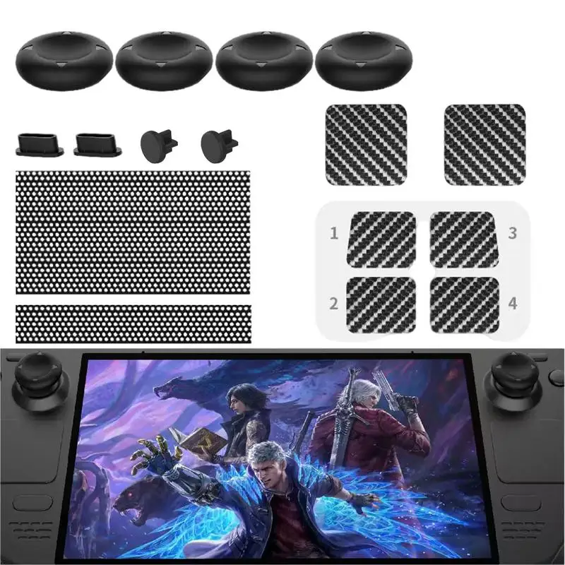 

Silicone Dust Cover Kit ForSteam Deck Console Dust Plug Net With Sticker Thumb Stick Host Protection Game Accessories
