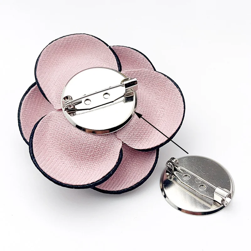 50Pcs Disc Shaped Brooch Base Safety Pearl Stainless Long Pin DIY Make Handmade Flower Jewelry Accessories Findings Wholesale