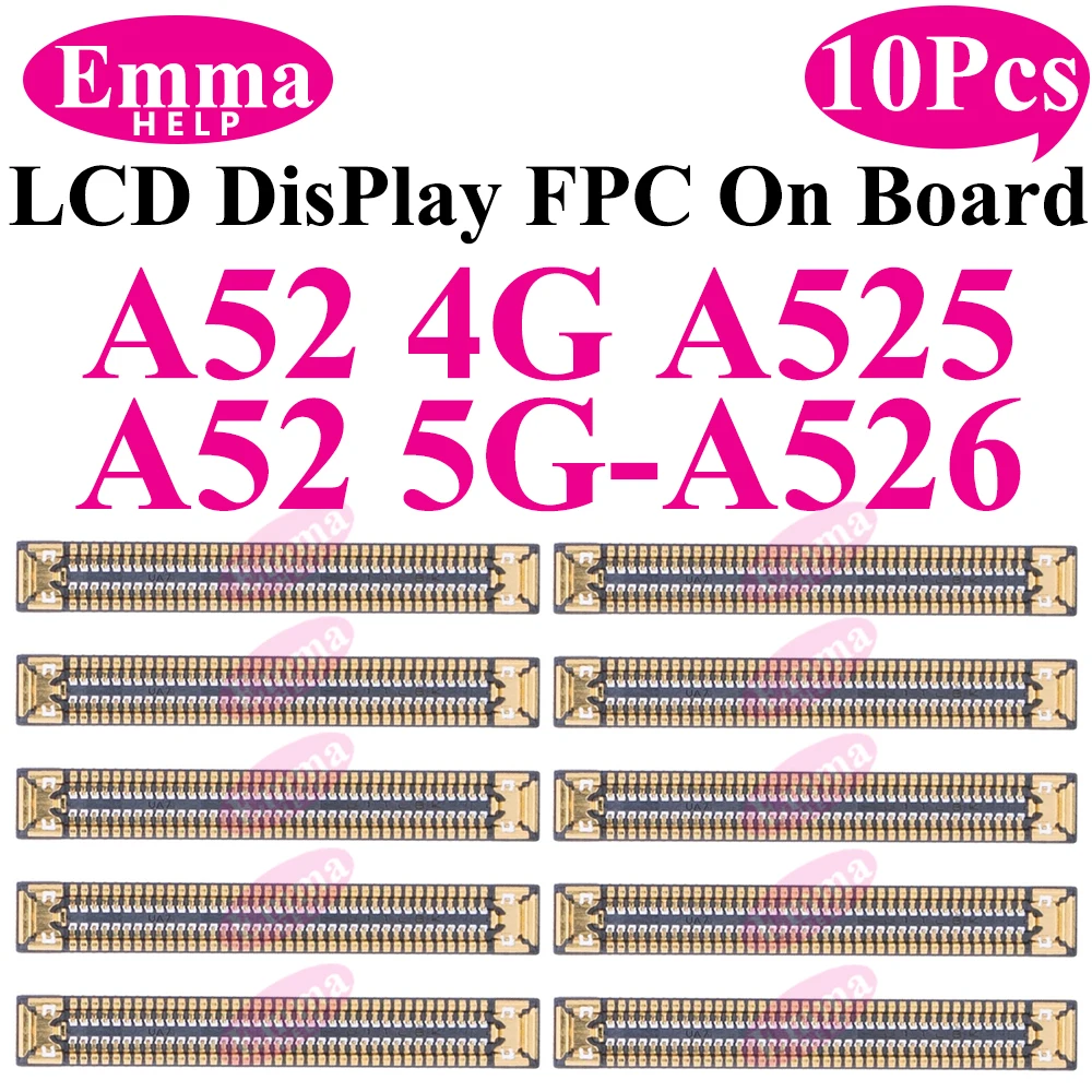 10pcs LCD Display Screen Flex FPC Connector For Samsung Galaxy A52 A53 A72 A33 A32 A23 A22 A13 A12 A03 A02 Plug On Board 78 Pin