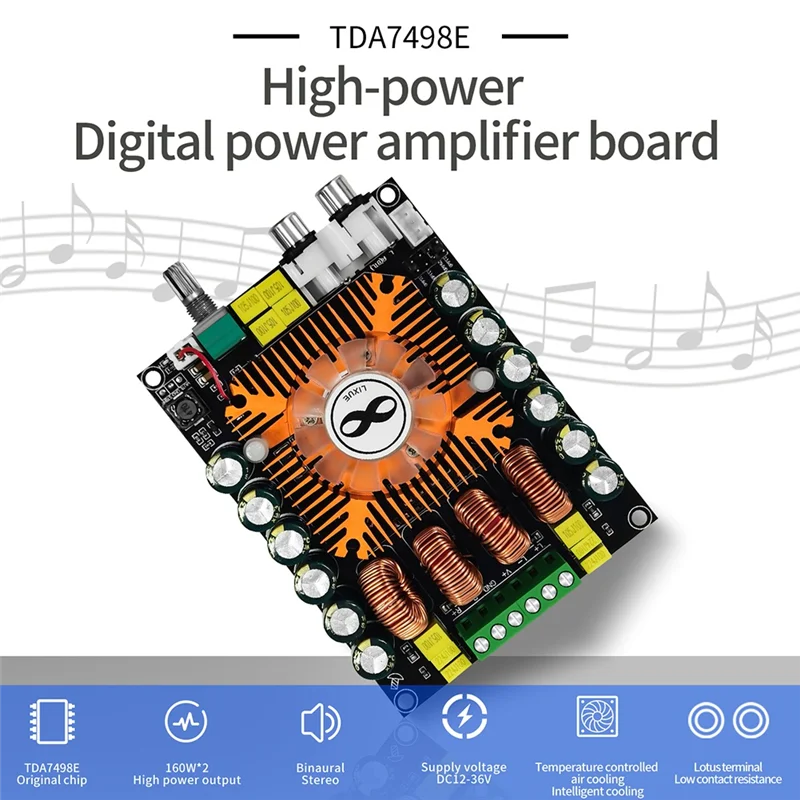 Фото 【B74A】TDA7498E 2,0 HIFI стерео модуль, 2 шт., 160 Втx2, плата цифрового усилителя мощности высокой мощности BTL, 220 Вт, поддерж №2