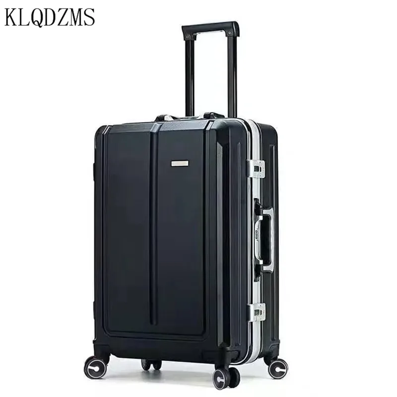 KLQDZMS 20’’24Inch PC New Lightweight Women's Suitcase Rolling Bag Aluminum Handheld Spinner Luggage Minimalist Style