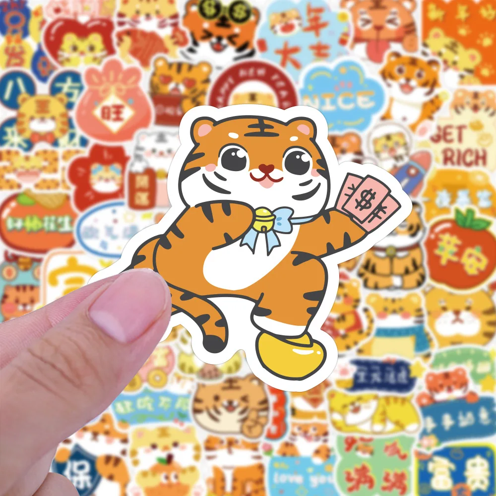 

60/100PCS Cute Tiger waterproof Cartoon For Suitcase Skateboard Laptop Luggage Fridge Phone DIY Decal Sticker