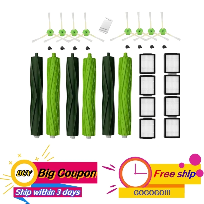 

For iRobot Roomba i7 i7 i6 i8 i3 Plus E5 E7 E&I Series Hepa Filter Side Brush Main Brush Vacuum Cleaner Replacement Accessories