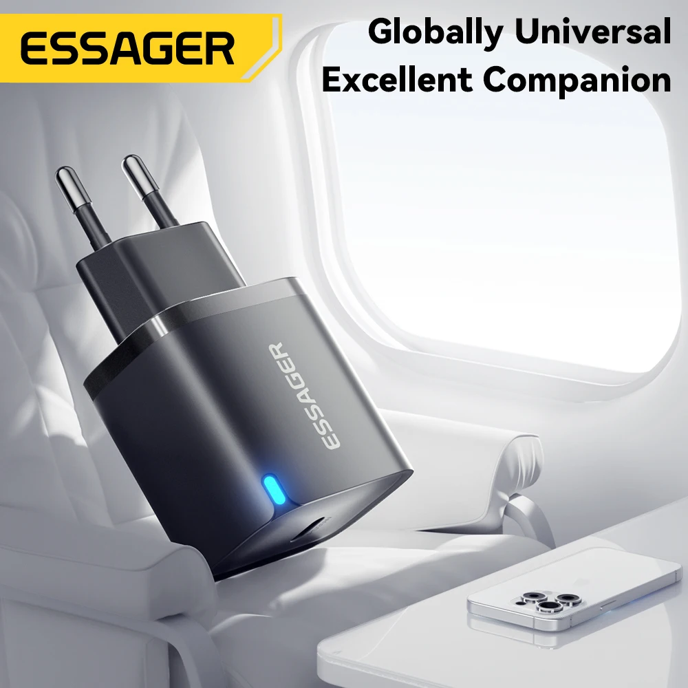 Essager USB C Зарядное устройство для телефона 30 Вт Type-C Быстрое зарядное устройство QC3.0 для iPhone 16 15 14 13 12 Samsung Huawei Xiaomi Mini Travel Charger (art.: 3920cde229a91) - 3920cde229a91