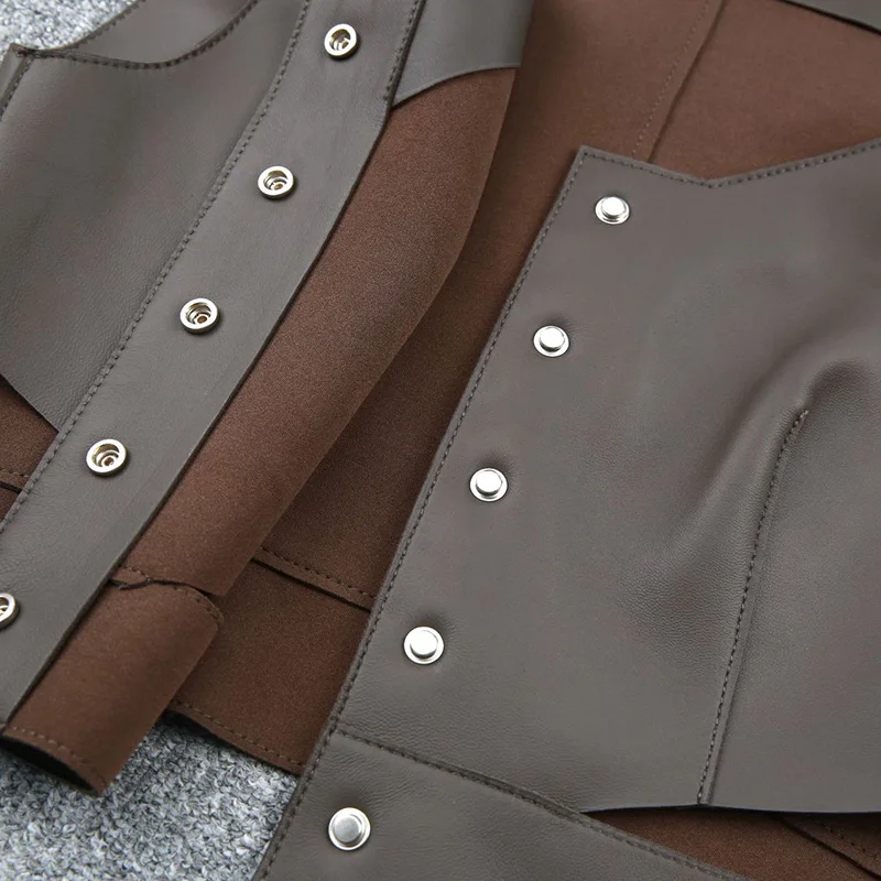 Genuine Sheepskin Leather Vests 2023 New Design 3 Colors Leather Gilets Women Fashion Sleeveless Tops TF5005