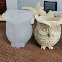 new big owl succulent flower pot ashtray pen holder silicone mold scented molds for gypsum and concrete stone carving art tool