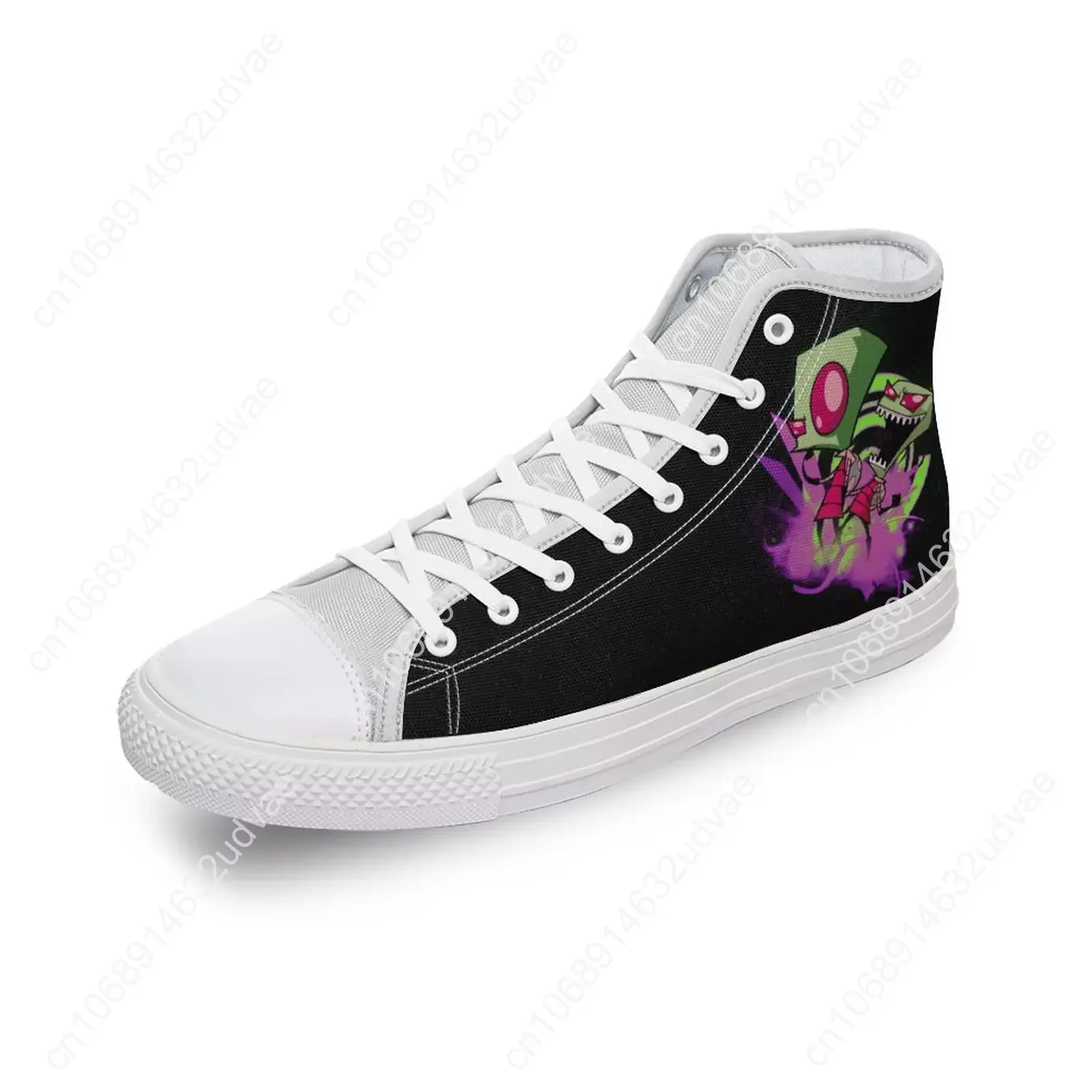 Холщовые кроссовки Invader Zim с высоким верхом Повседневная модная теннисная обувь