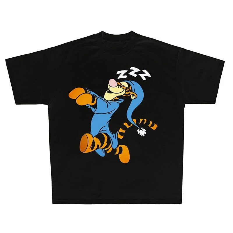 

Disney Couples T-shirt Dream Tour Tigger Spring and Summer National Tide Couples Loose Short-sleeved Men and Women Tops
