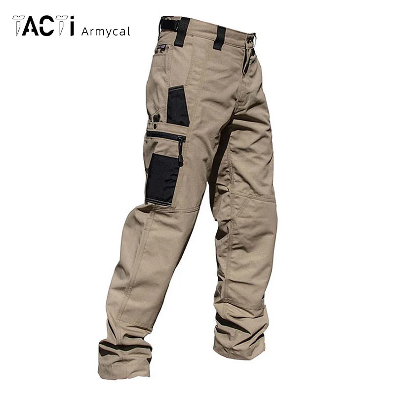 

Men's Caro Pants Multi Pockets Work Trousers Casual Tactical Pants Male Outwear Army Strait Autumn Sprin Pants New